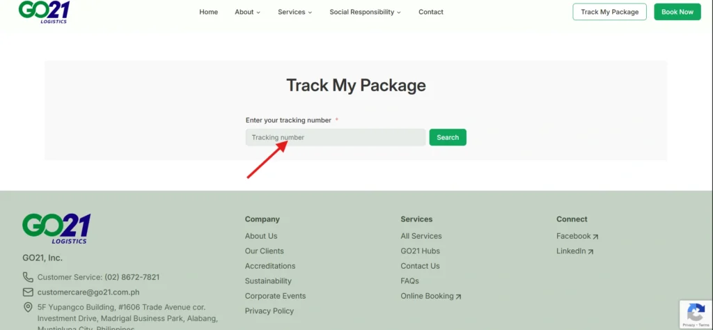 Step 2: Enter the Tracking Number
